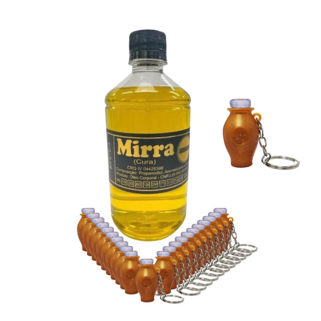 Kit 01 Óleo Mirra De 500ml + 01 Pct de Botija Marrom C/50 Unidades