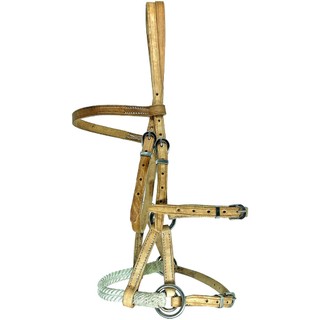 Cabeçada Freio Cabresto Side Pull Couro Para Doma De Cavalo
