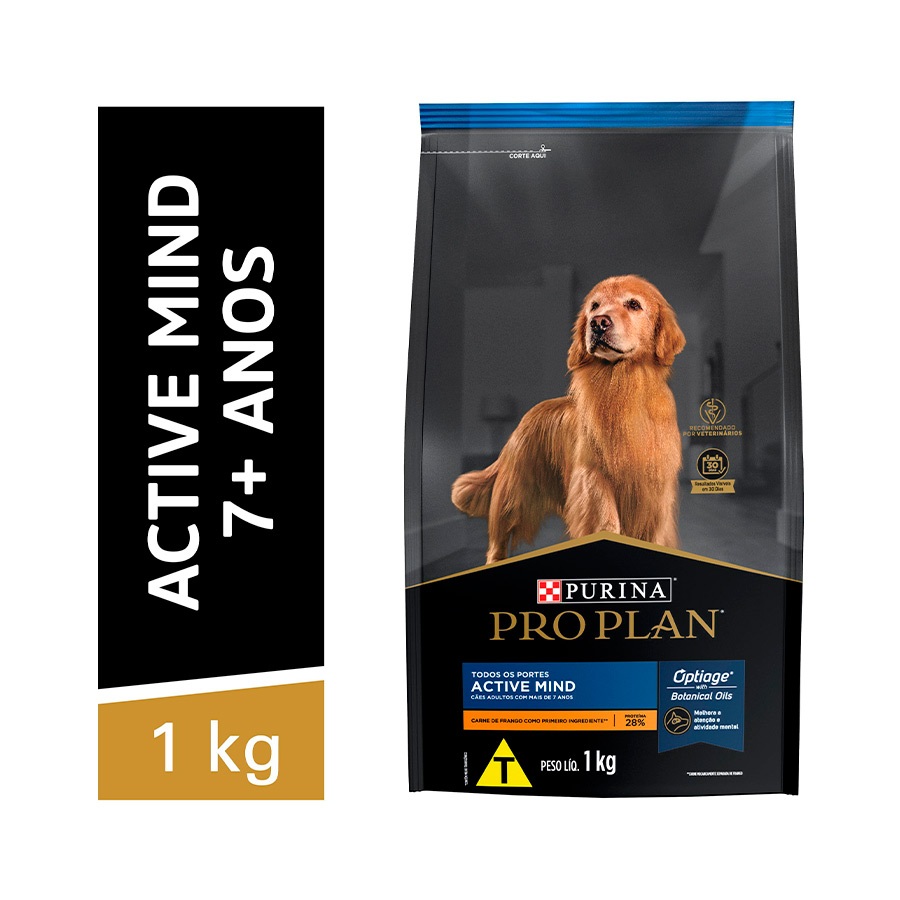Ração Pro Plan Active Mind para Cães Adultos 7+ Sabor Frango - 1kg