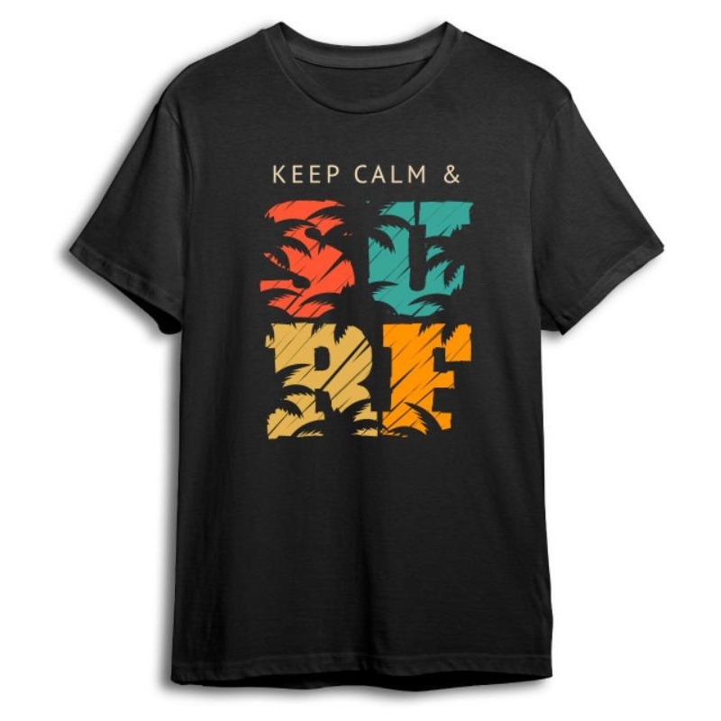 Camiseta t-shirt blusa masculina VERÃO "Keep Calm surf" estampado. Tamanho PP ao G3.