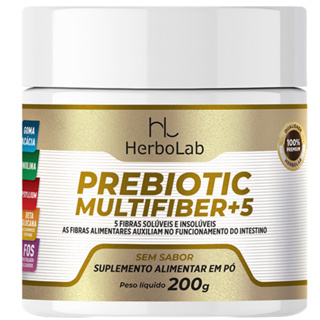 NutriFaz - Prebiotico Multifiber + 5 Fibras - 200g - Herbolab em Oferta na Shopee