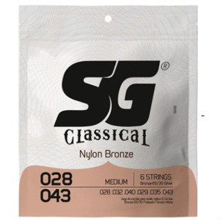 Corda SG 028 Nylon Bronze 65/35 sem Bolinha Tensão Média Encordoamento para Violão em Oferta na Shopee
