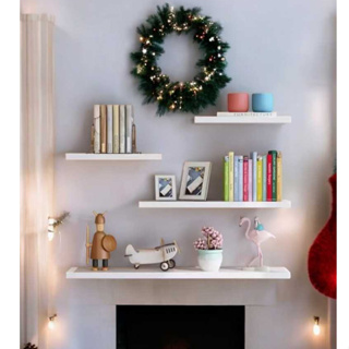 4 Prateleiras 30/40/50/60cm Decorativas com Cantoneira Escritório Quarto Cozinha Banheiro em Oferta na Shopee