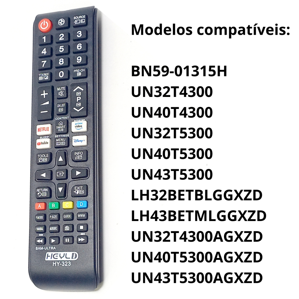 Controle Universal Para Smart Tv Samsung Lcd Plasma Netflix / Prime Video / Disney / Youtube Remoto