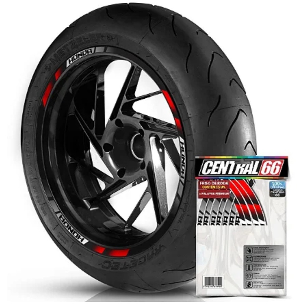 Adesivo Friso 2 Rodas M2 Aro 13 ao 22 Honda Cb 300f Twister Vermelho