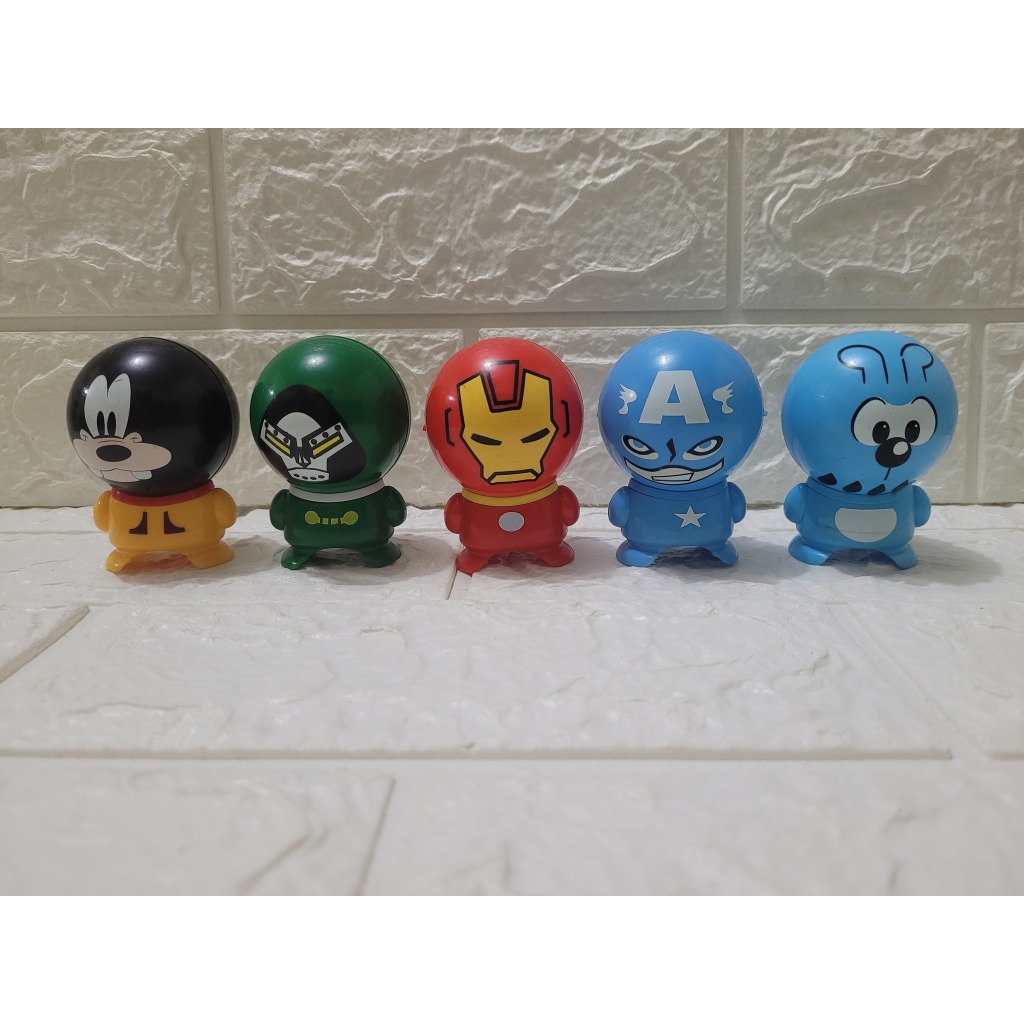 Boneco pateta homem de ferro capitão america lanterna verde sansao lote 5 7 cm usado conforme fotos