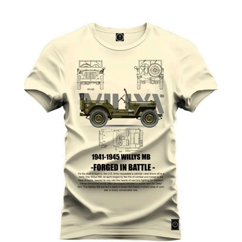 camiseta willys MB jeep 1941 verde militar blusa estampada manhã 30.1 100% algodao