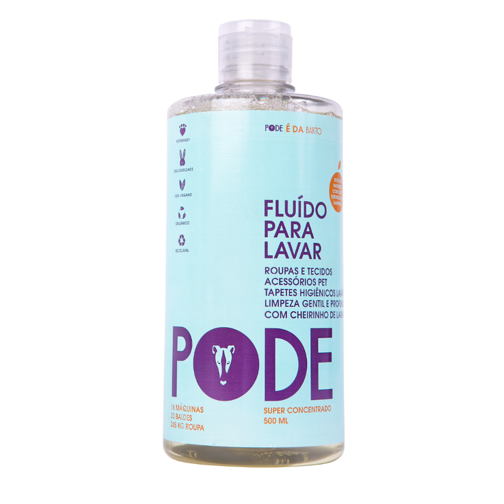 Fluido PODE para Lavar Tapetes Higiênicos Laváveis e Acessórios de Pet Bartô - 500 ml