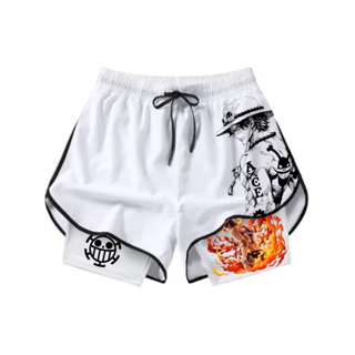 Short Feminino Academia 2 em 1 com compressão interna Treino Anime One Piece em Oferta na Shopee