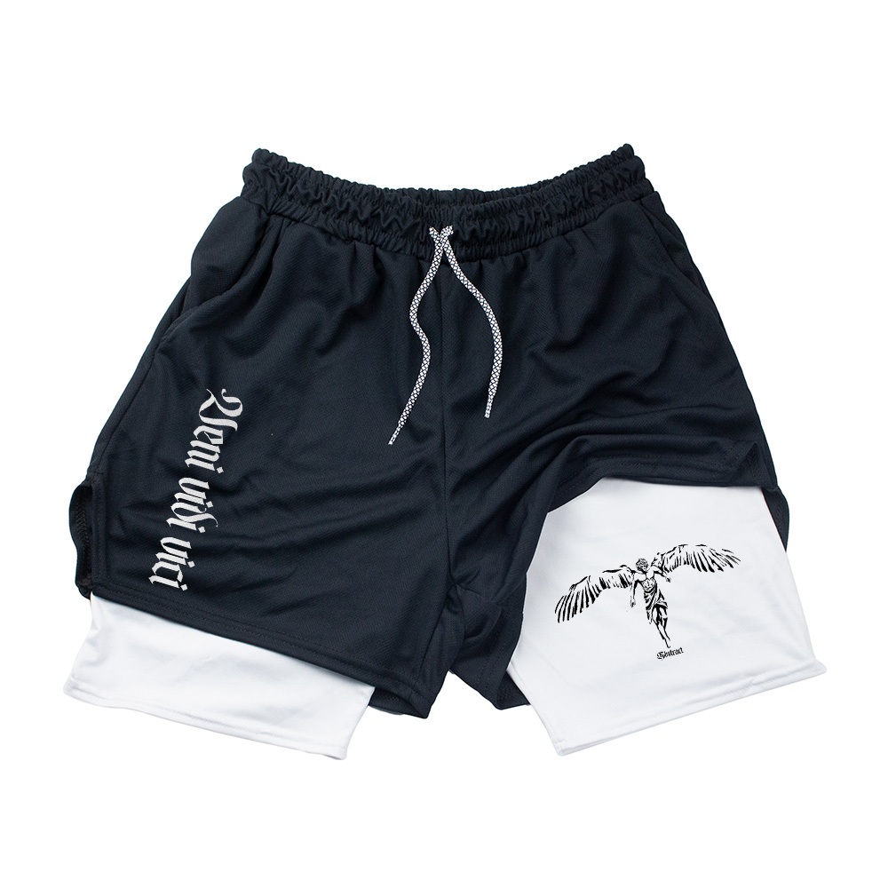 Short Compressão 2 em 1 Dry-Fit Veni Vidi ViciAngel  Gym Academia Treino