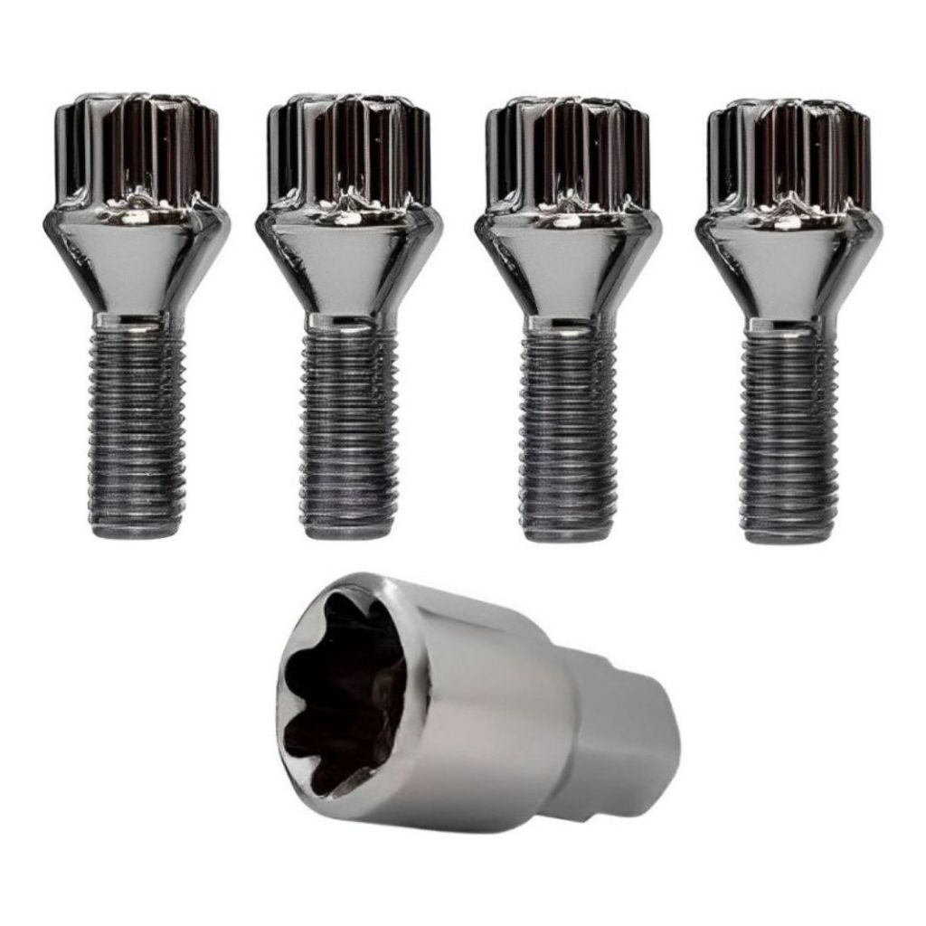 Kit 04 Parafuso Roda + Chave Antifurto 12x1,25 C3 Aircross
