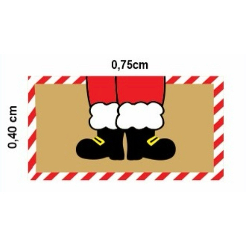 Tapete Capacho de Feliz Natal só a Bota do Papai Noel 75X40 cm