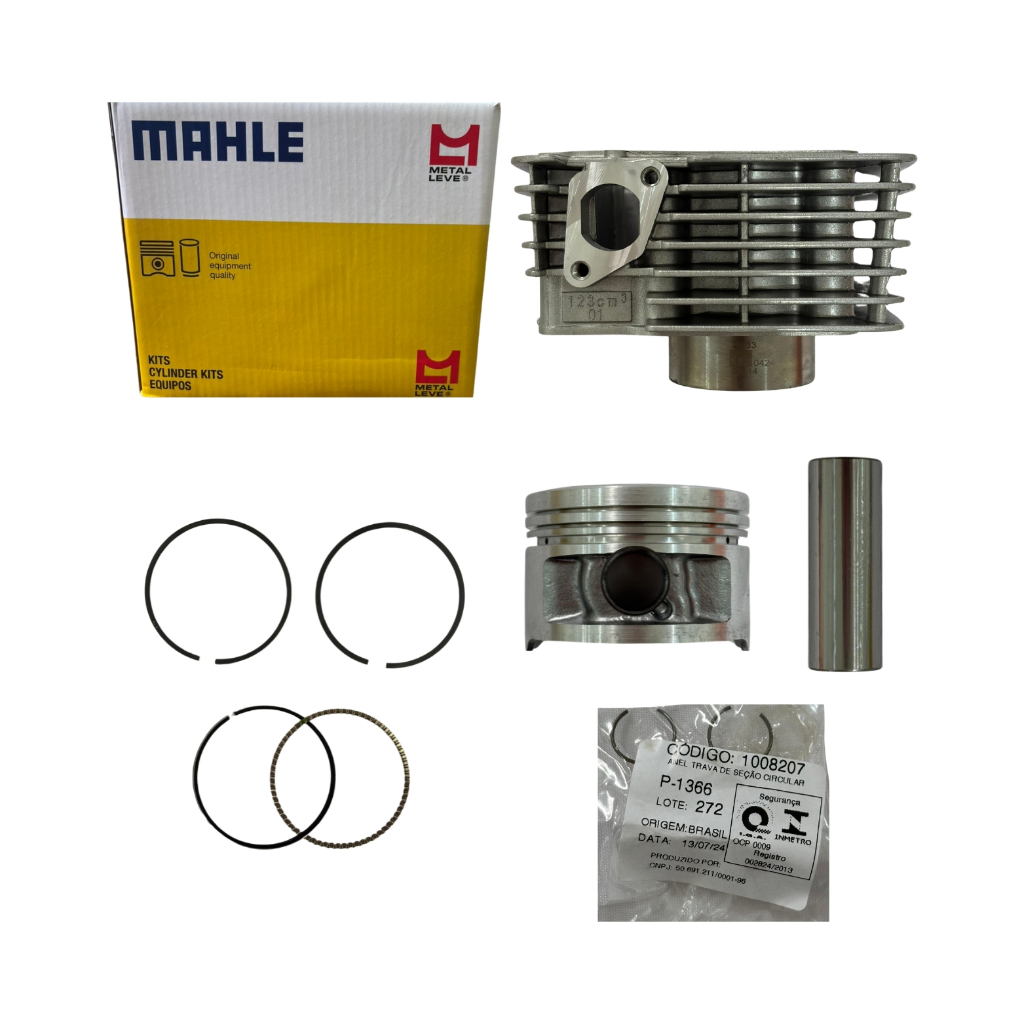 Kit Cilindro Motor Camisa Pistão e Anéis Yamaha YBR Factor XTZ 125 2000 até 2016 Original Metal Leve em Oferta na Shopee