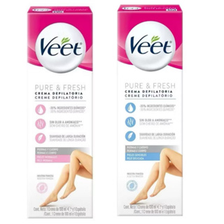Creme Depilatório Corporal Veet Pure & Fresh Pele Normal / Delicadas 100ml em Oferta na Shopee