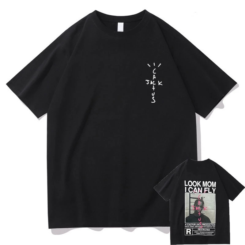 Camiseta Travis Scott Musica Blusa Unissex Algodão Camisa T-shirt Look Mon I Can Fly