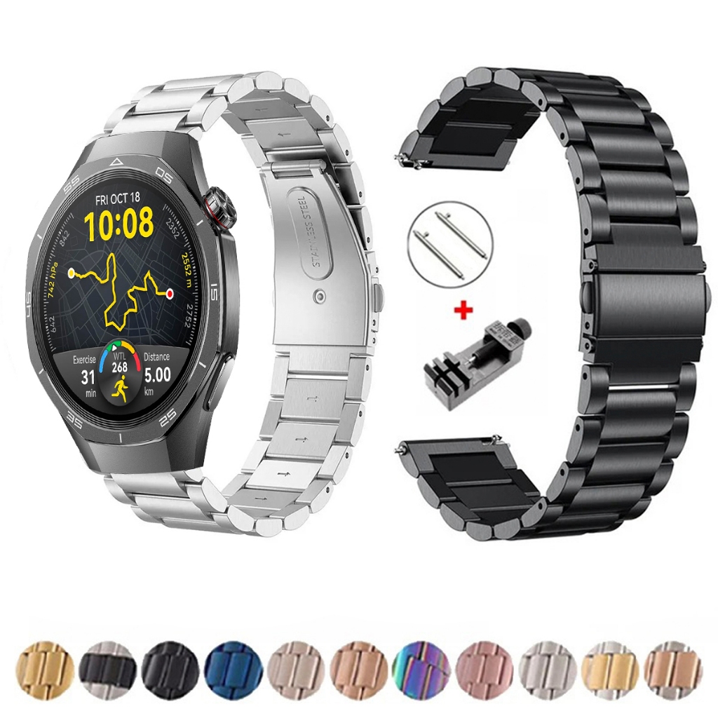 Pulseira de 22mm Metal Elos de aço inox para Huawei Watch GT5 PRO 46mm de Engate Rapido
