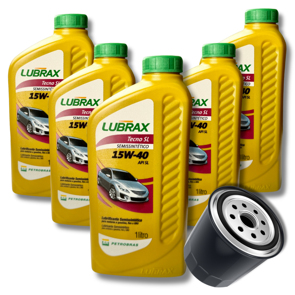 KIT TROCA DE ÓLEO GM 15W40 SEMISSINTETICO LUBRAX TECNO 5L