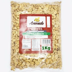 Amendoim Torrado 1 Kg Sabor Cebola e Salsa Sem Casca Pelado Partido Pacote Grande 1kg ou 500g