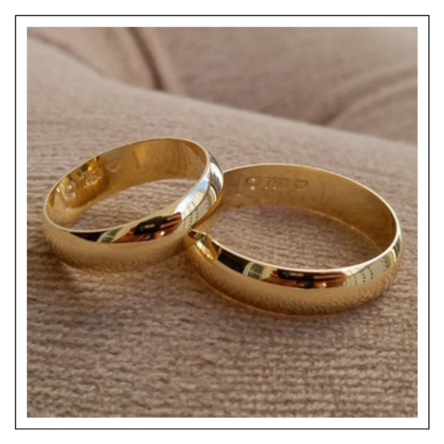 ALIANÇA DE CASAMENTO ou NOIVADO  - MOEDA ANTIGA / AÇO INOXIDAVEL 6MM - ANATOMICA MODELO TRADICIONAL Dourado/Prata