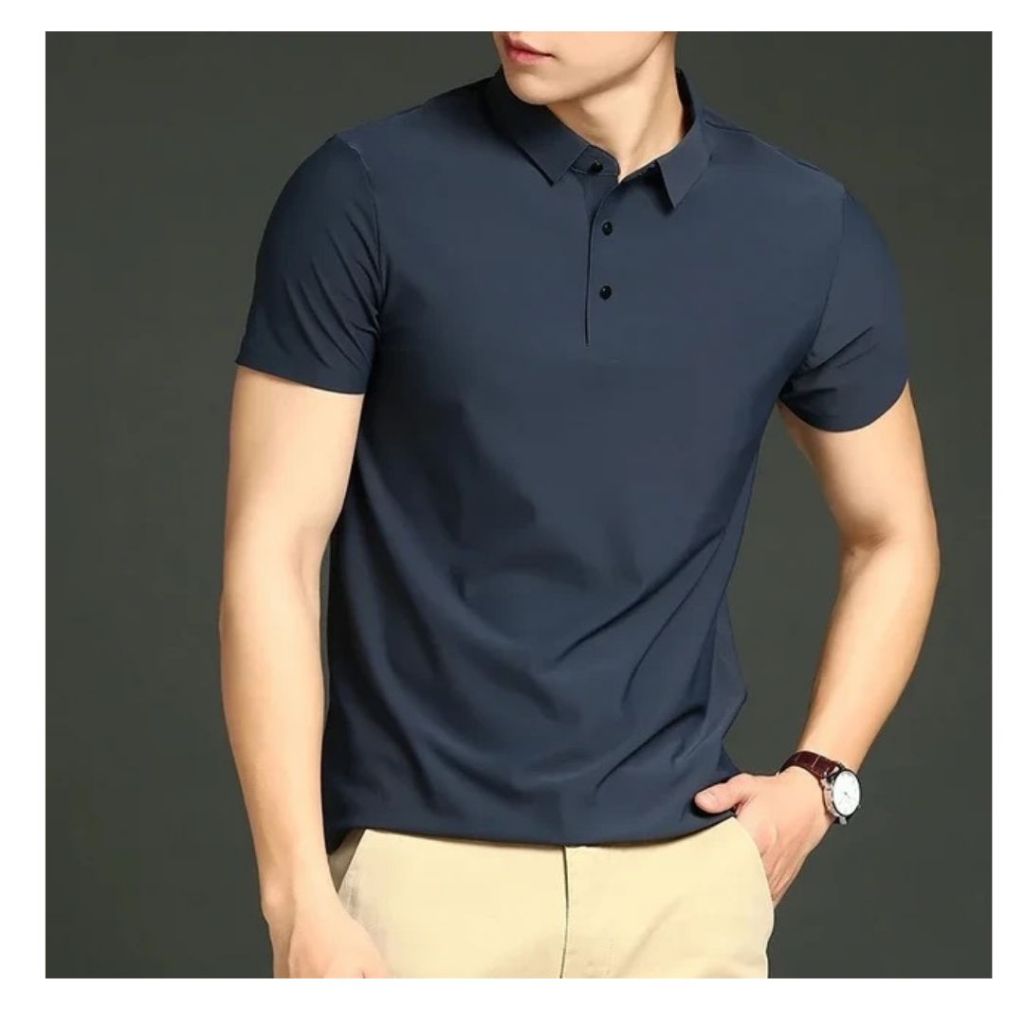 Camisa Polo Masculina em Tecido Gelado Elastico