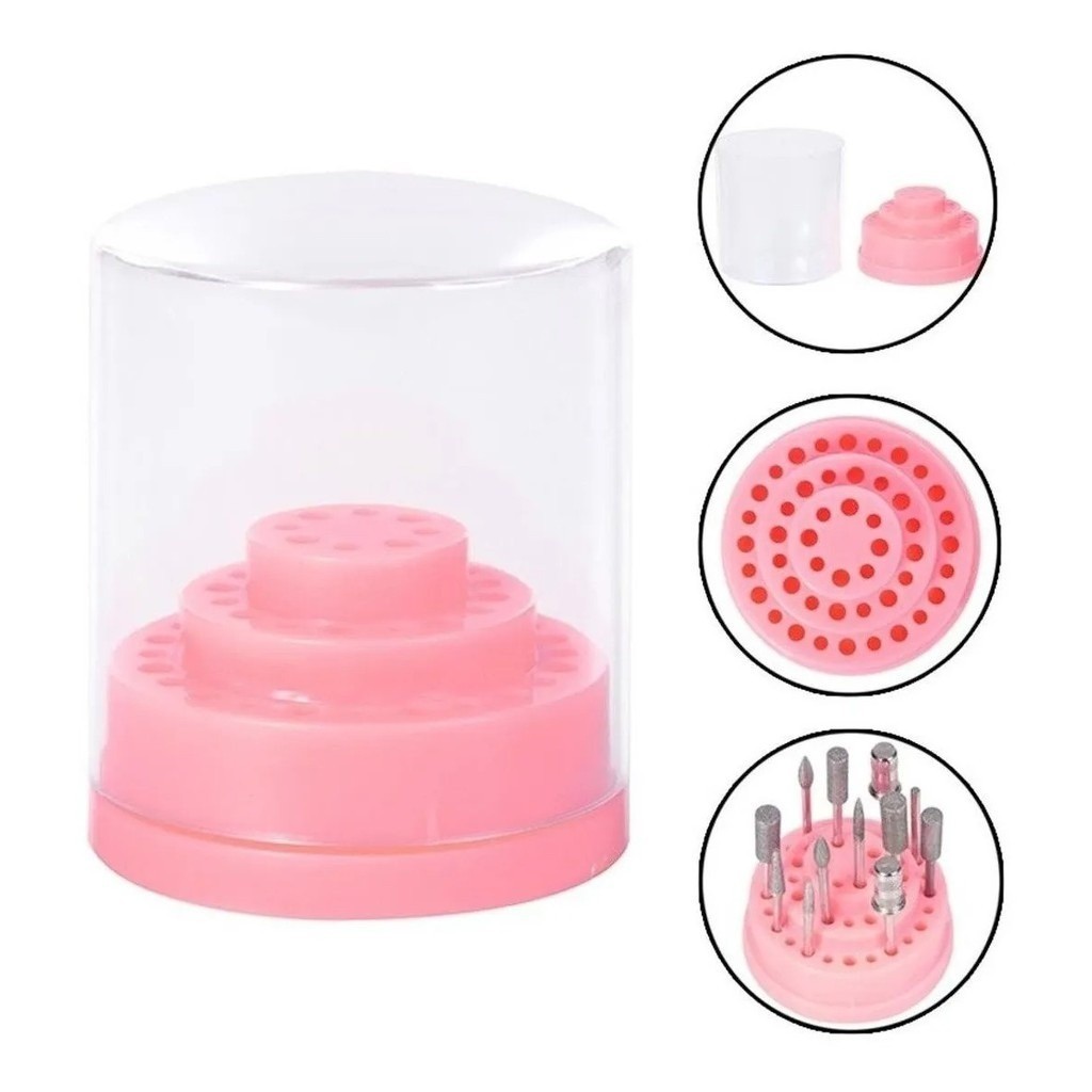 Organizador de Brocas 48 Furos Unhas Porta Brocas Lixadeira Acrílico Tampa Transparente Antipoeira em Oferta na Shopee