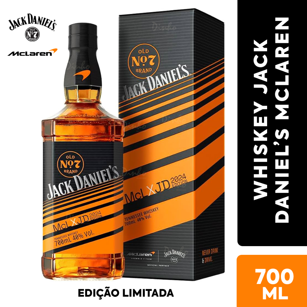 Whisky Jack Daniels McLaren 700ml - Edição Especial 2024 Formula 1 Team - Food & Beverages