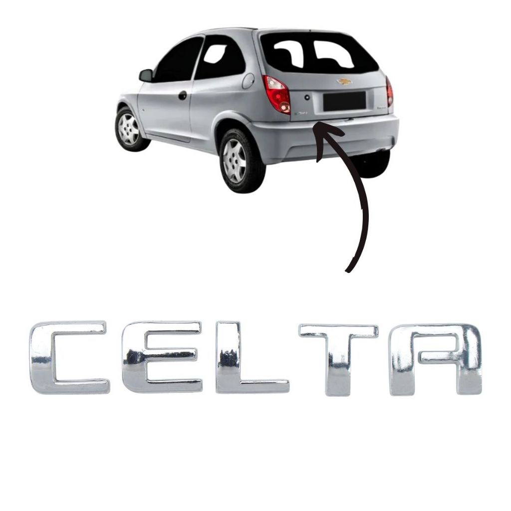 Emblema Letreiro Celta  - 2006 a 2016 CROMADO ou PRETO em Oferta na Shopee