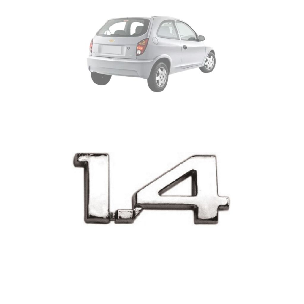 Emblema letreiro 1.4  do CELTA / PRISMA - CROMADO OU PRETO em Oferta na Shopee