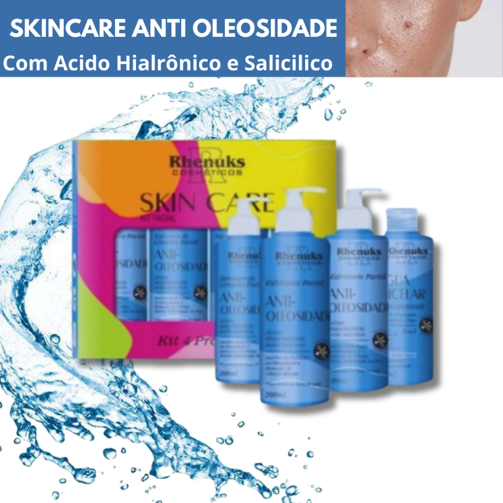 kit Skincare Anti Oleosidade Completo Rhenuks - 4 Itens em Oferta na Shopee