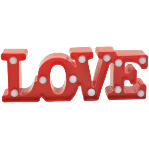 Enfeite Led Love 30cm Vermelho Decoração Namorados/Mae/Eventos em Oferta na Shopee