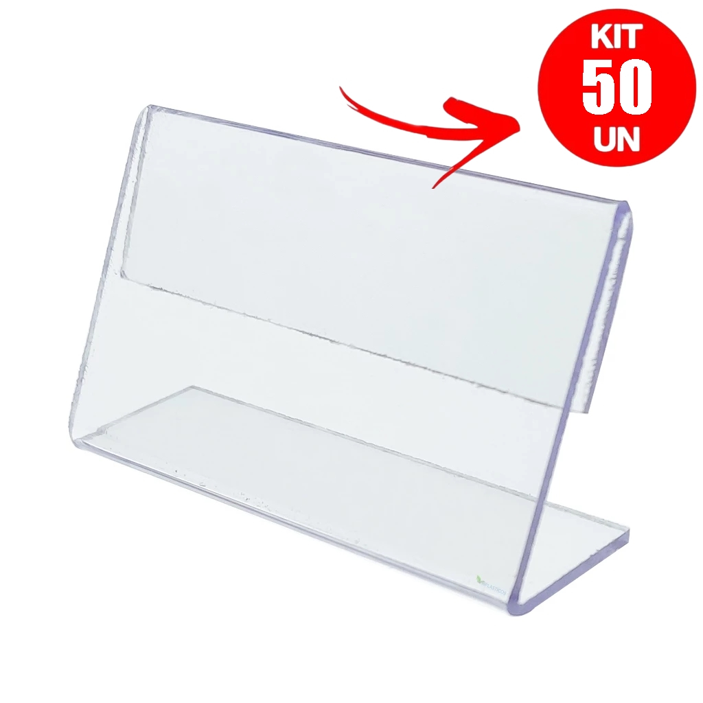 Display Acrilico Porta Preço 6x4cm (Horizontal) - Kit com 50 peças em Oferta na Shopee