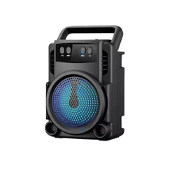 Caixa de Som Portátil Bluetooth com LED Rádio FM USB e SD