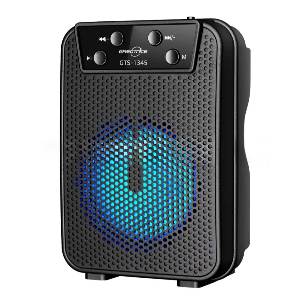Caixa de Som Bluetooth Portátil Com Função Rádio FM Com Bateria recarregável e Led RGB