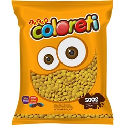 Coloreti Confeito de Chocolate Colorido Amarelo 500g Jazam