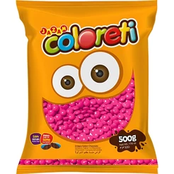 Coloreti Confeito de Chocolate Colorido Rosa 500g Jazam