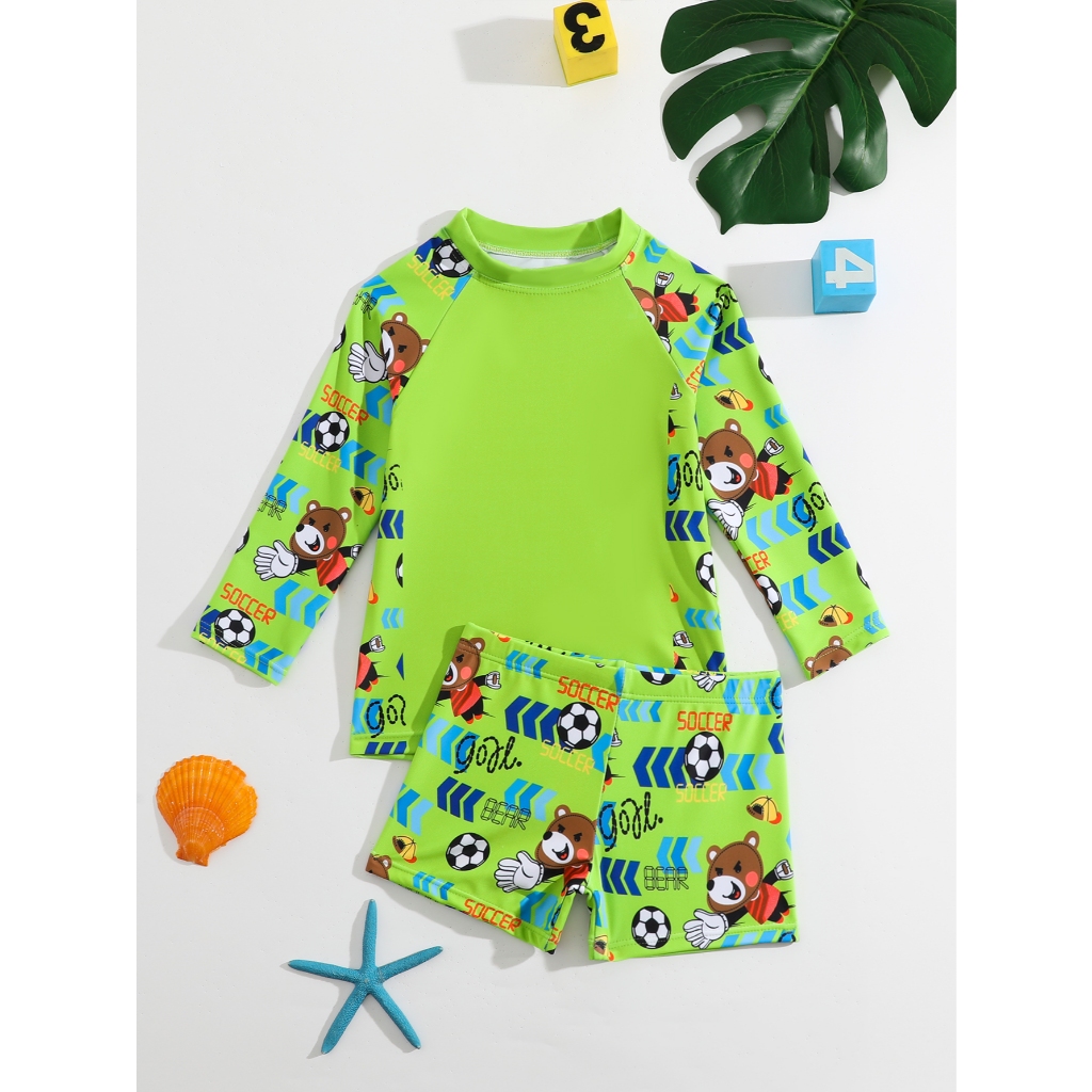 WD VEST Conjunto de Praia Infantil - Tema Futebol com Ursinhos 2024 B3125