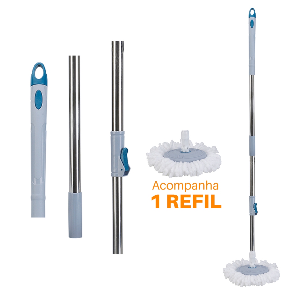 Cabo Mop Giratório Completo Com 138 Cm - Bhz Store em Oferta na Shopee