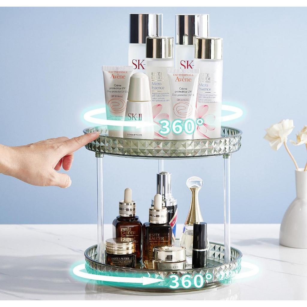 Organizador 2 Andares Giratório Diamond Multiuso Cor Transparente em Oferta na Shopee