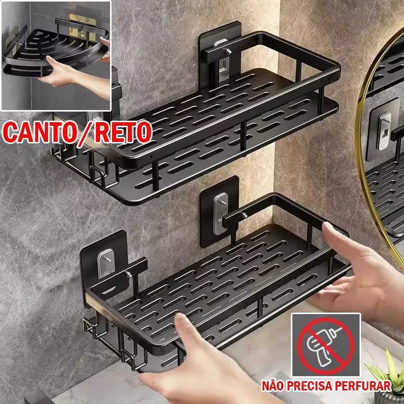 Suporte De Shampoo Prateleiras De Banheiro Sem Furo Premium Top sem furadeira