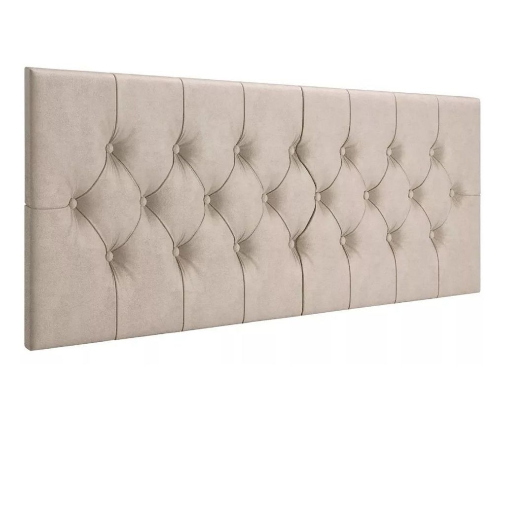 Cabeceira de Cama Quarto Casal 140cm Capitonê Dormitório Suporte Fixação Na Parede