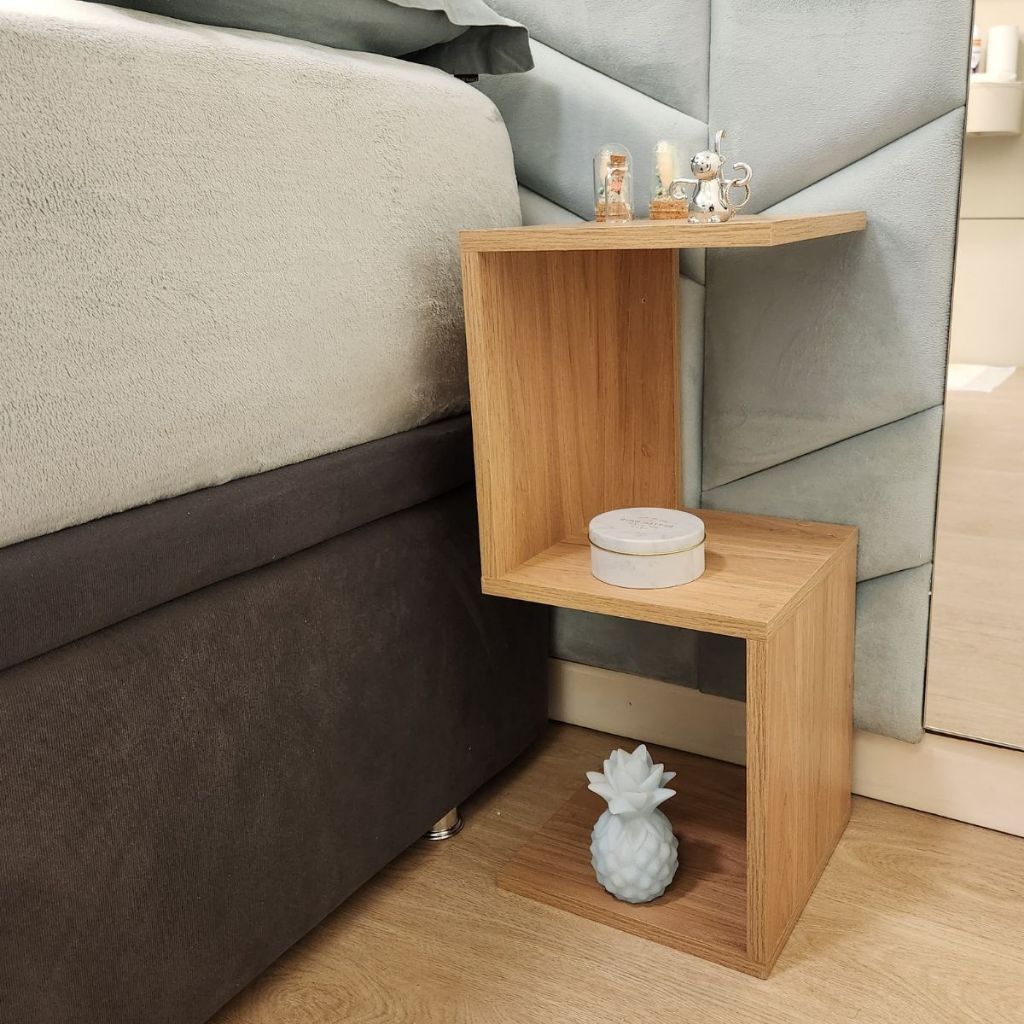 Mesa de Cabeceira Mesinha em S MDF 58x25x25cm em Oferta na Shopee