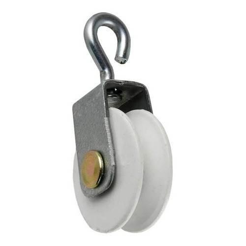 Roldana Carretilha 4cm P/ Varal Com Gancho Metal