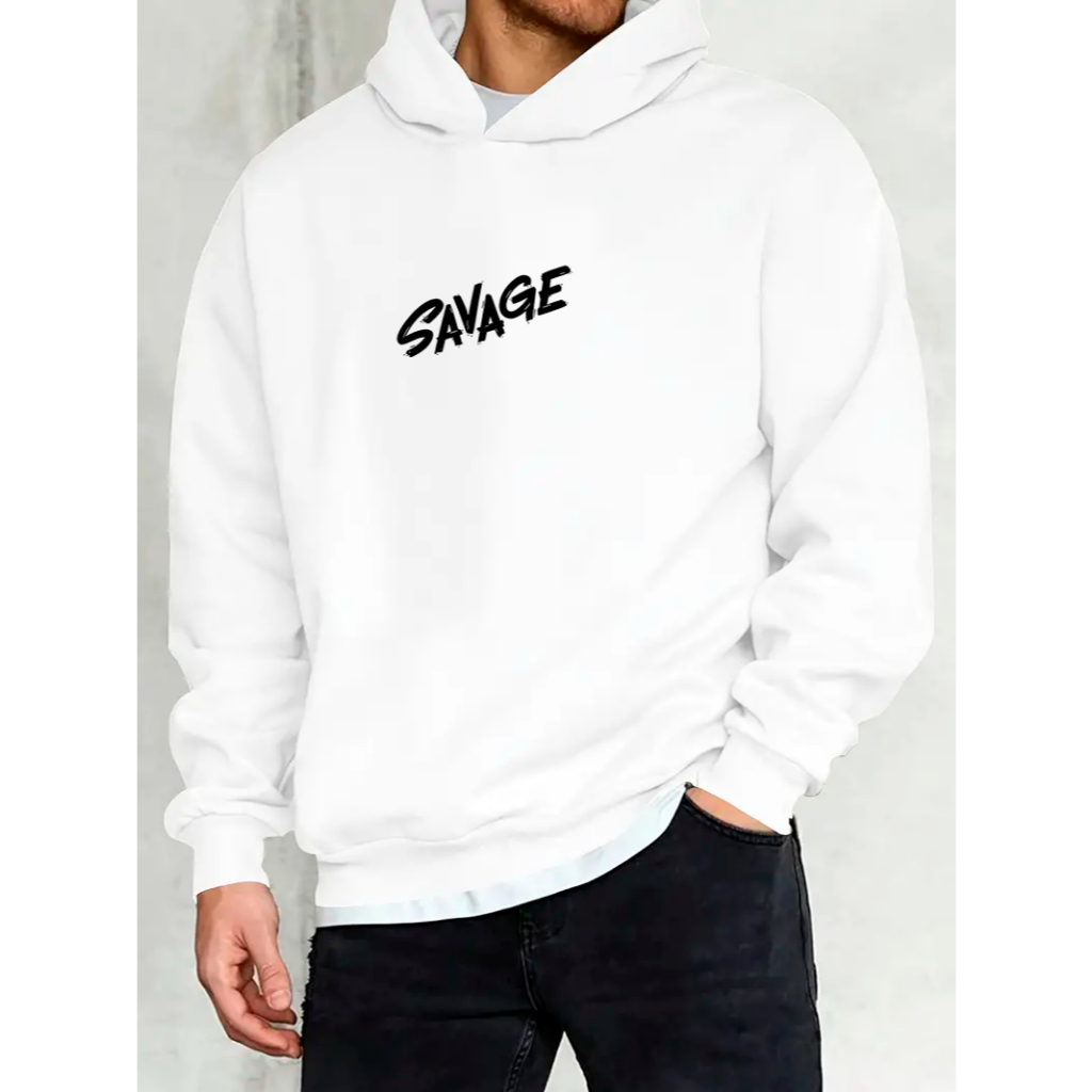 Moletom Masculino Estiloso Jaqueta Canguru Blusa de Frio Savage Flanelada Super Macia e Confortável
