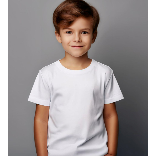 Camisa Infantil Camiseta Lisa Branca 100% Poliester para Sublimar Sublimação Infantil 2 a 16 Menino Menina