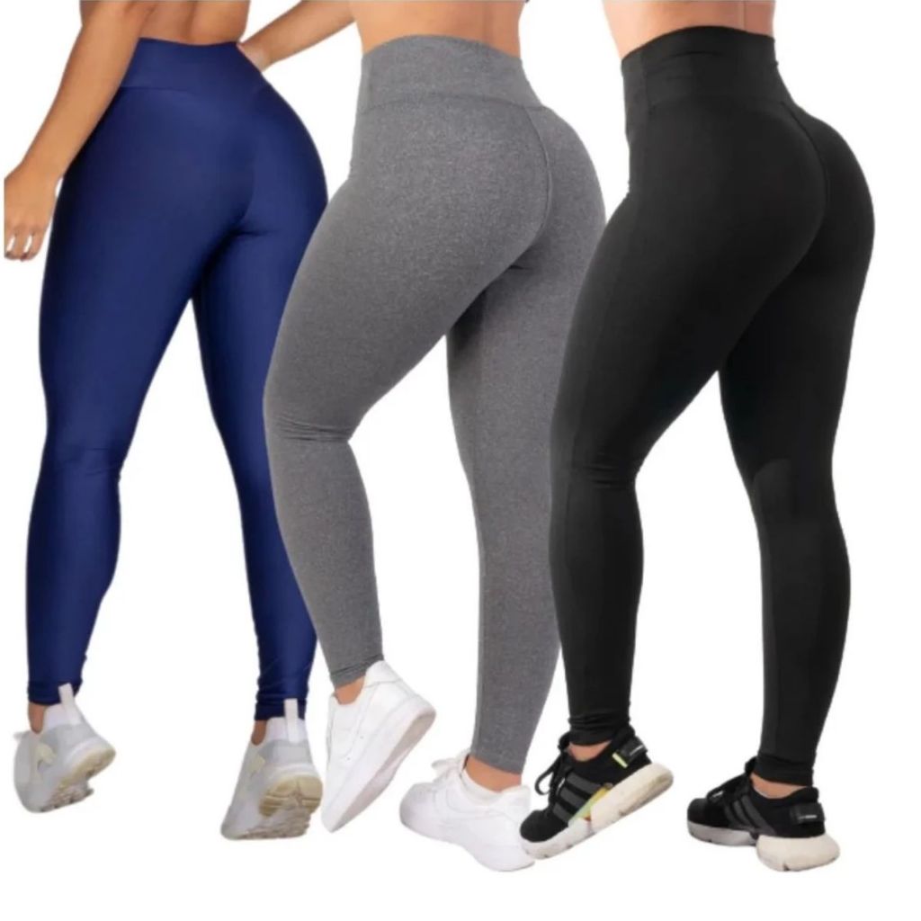 Kit 3 Calça Legging Feminina Suplex Academia Fitness e Caminhada Envio Imediato