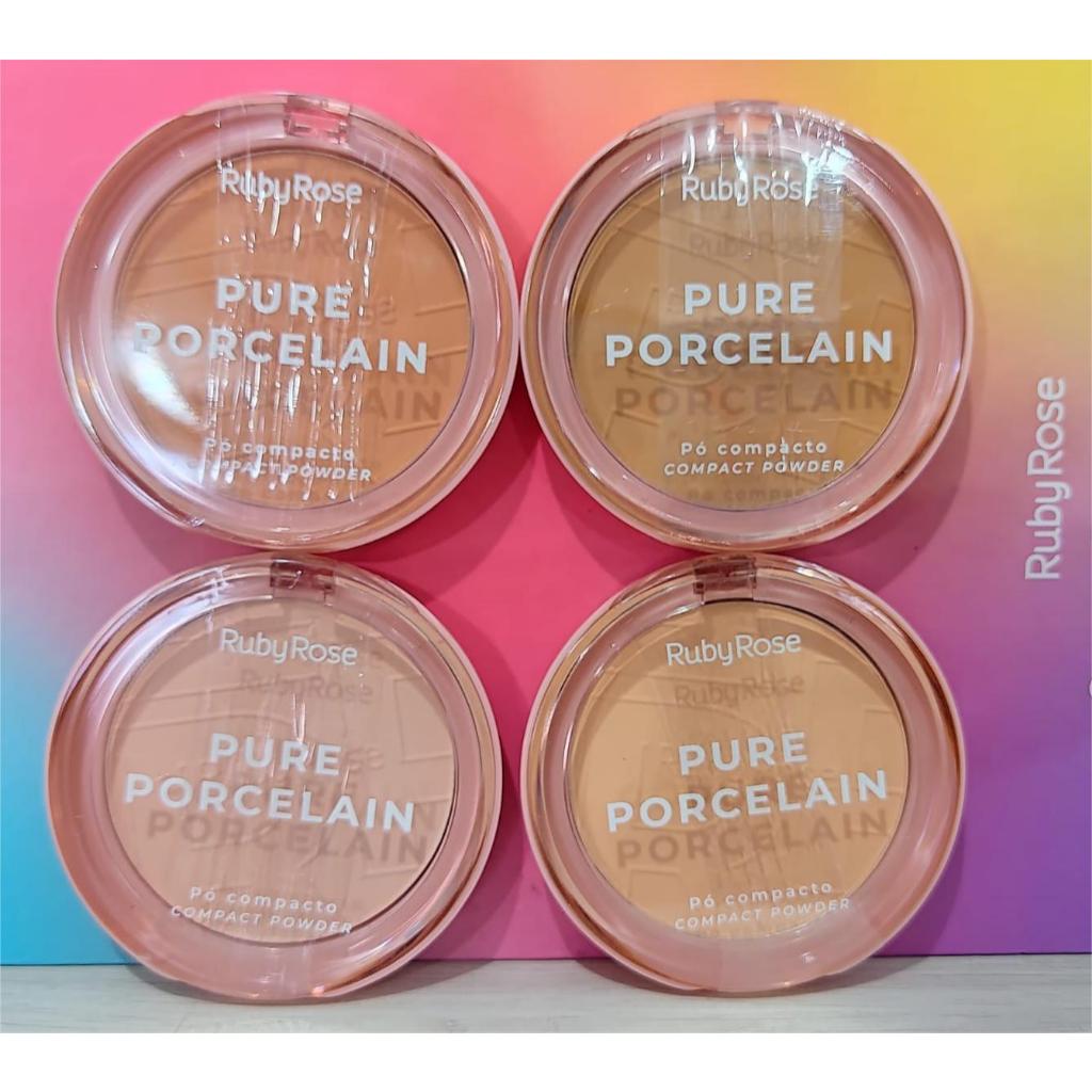 Pó compacto Pure Porcelain Ruby Rose Linha Rosa HB 401 em Oferta na Shopee