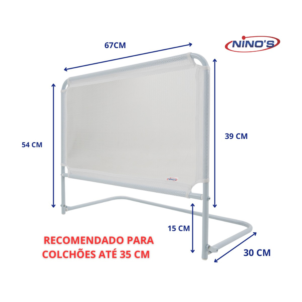 Mini Grade De Proteção Para Cama Box - 67 Cm X 54 Cm - Ninos