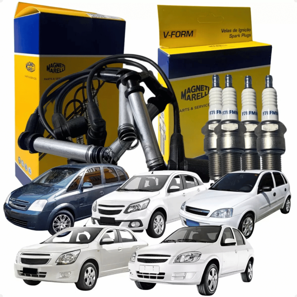 Jogo Cabos E Vela Corsa Meriva Agile Cobalt Prisma 1.4 Flex