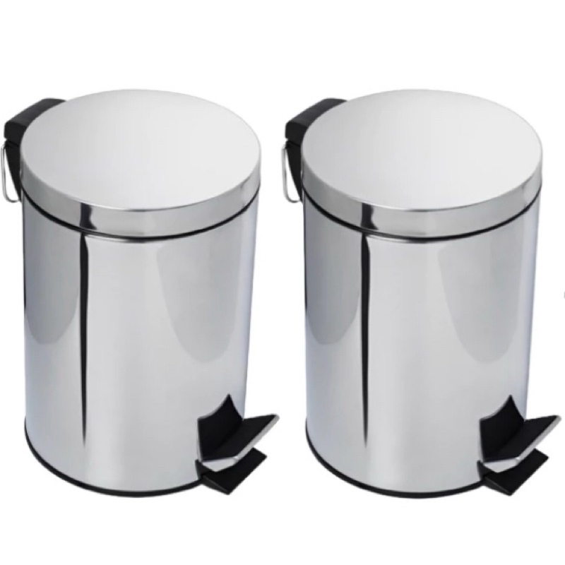 2 Lixeiras em Aço Inoxidável 5 Litros para Banheiro Cozinha Cesto de Lixo Cesta Lixeirinha