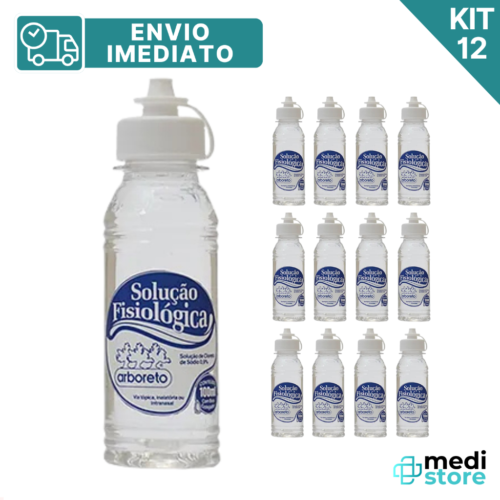 Kit com 12 - Solução Soro Fisiológico 0,9% 100 mL - Envio imediato em Oferta na Shopee